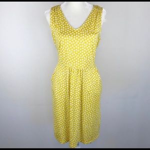 Boden golden yellow floral knit dress